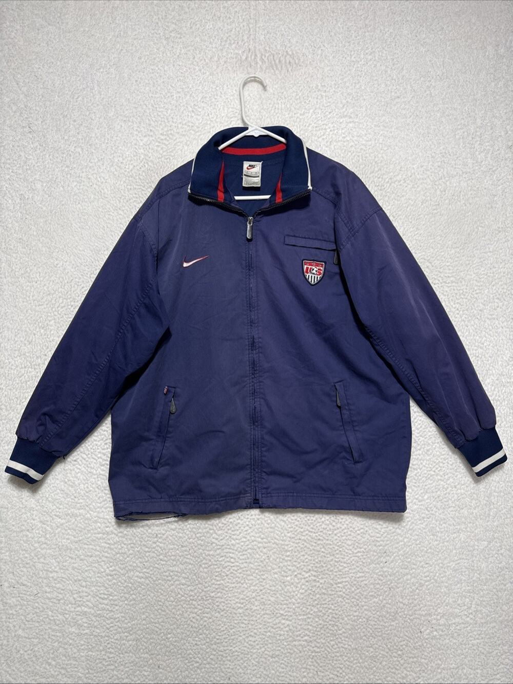 VTG 90’s Nike Team USA Soccer Football Track Jacket Adult Size M **NOTE**